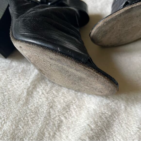 Marsell Bolla Black Leather Peep Toe Convertible Mule/Sling-Back Block Heel - Picture 5 of 14